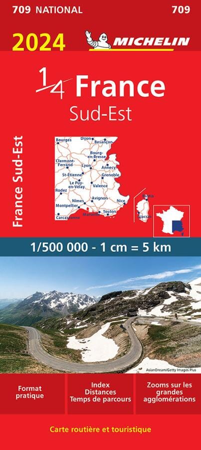 Carte routière n° 709 - 1/4 France - Sud-Est 2024 | Michelin carte pliée Michelin 