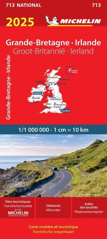 Carte routière n° 713 - Grande-Bretagne & Irlande 2025 | Michelin carte pliée Michelin 