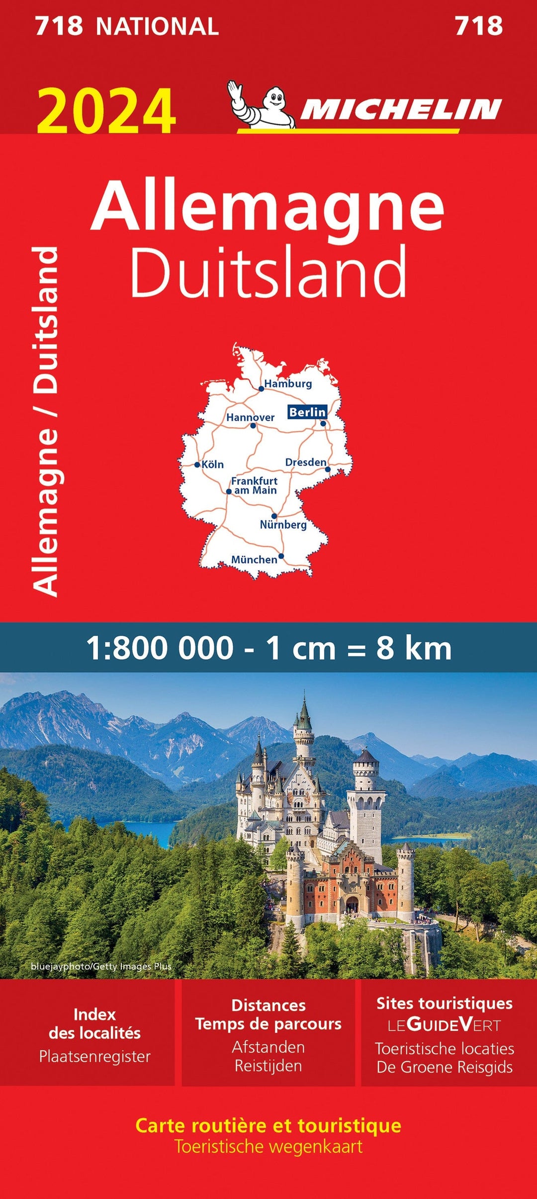 Carte routière n° 718 - Allemagne 2024 | Michelin carte pliée Michelin 