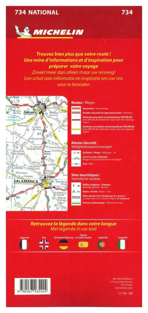 Carte routière n° 734 - Espagne, Portugal 2025 | Michelin carte pliée Michelin 