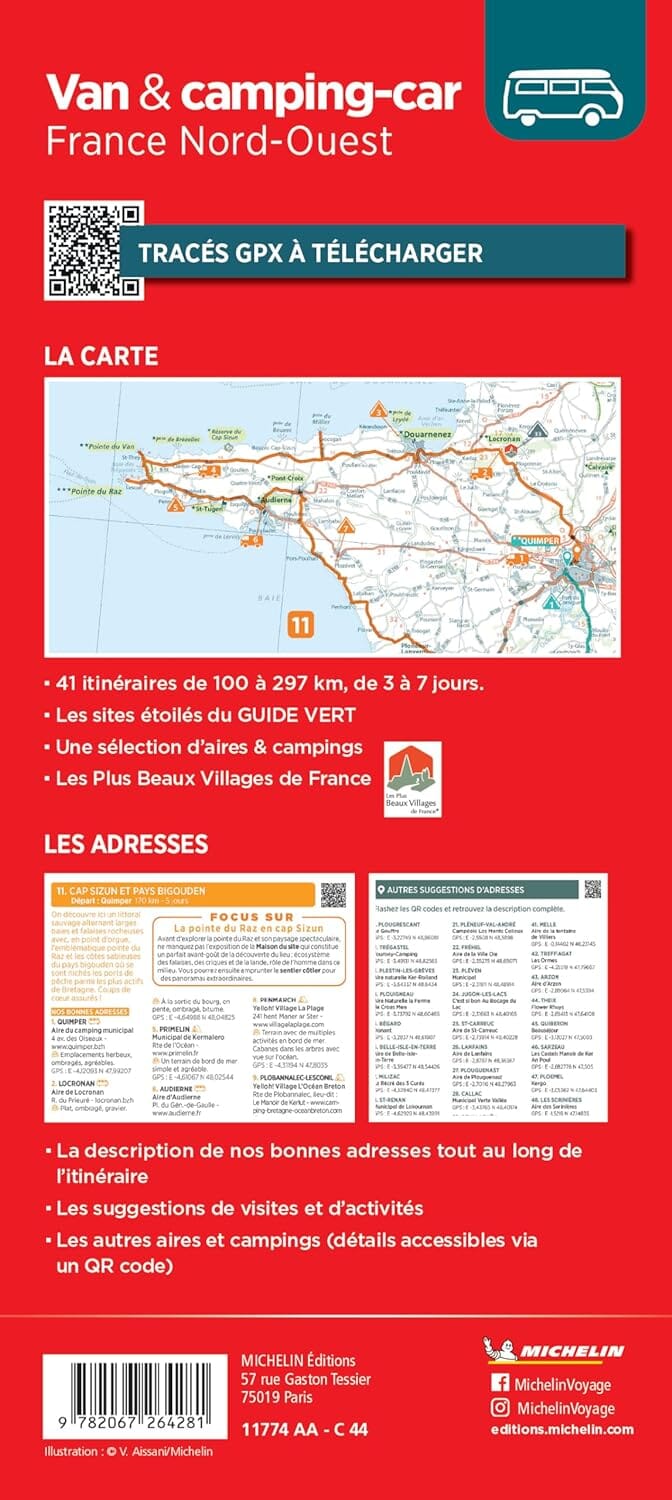 Carte routière n° 774 - Van et camping-car - France Nord-Oest | Michelin carte pliée Michelin 