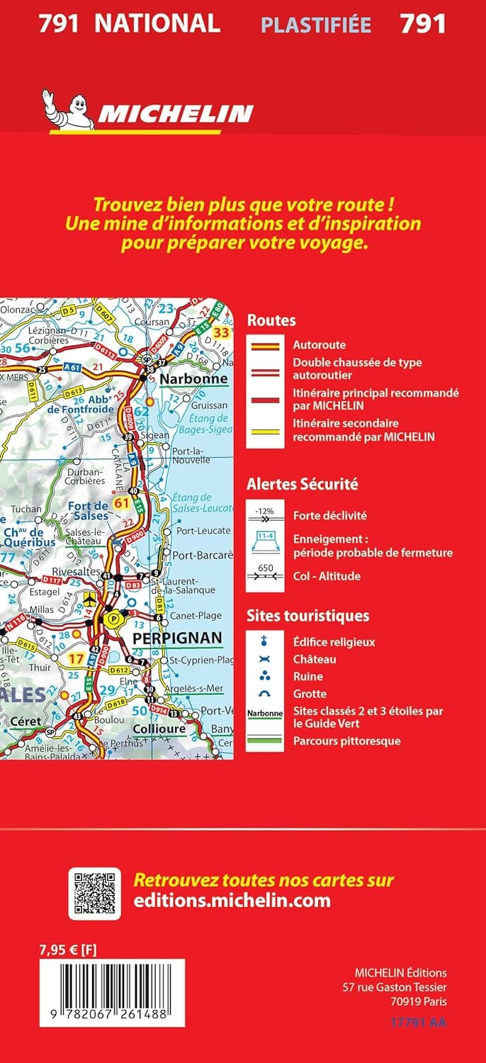 Carte routière n° 791 - France plastifiée 2024 | Michelin carte pliée Michelin 