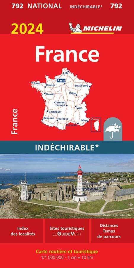 Carte routière n° 792 - France (indéchirable) 2024 | Michelin carte pliée Michelin 