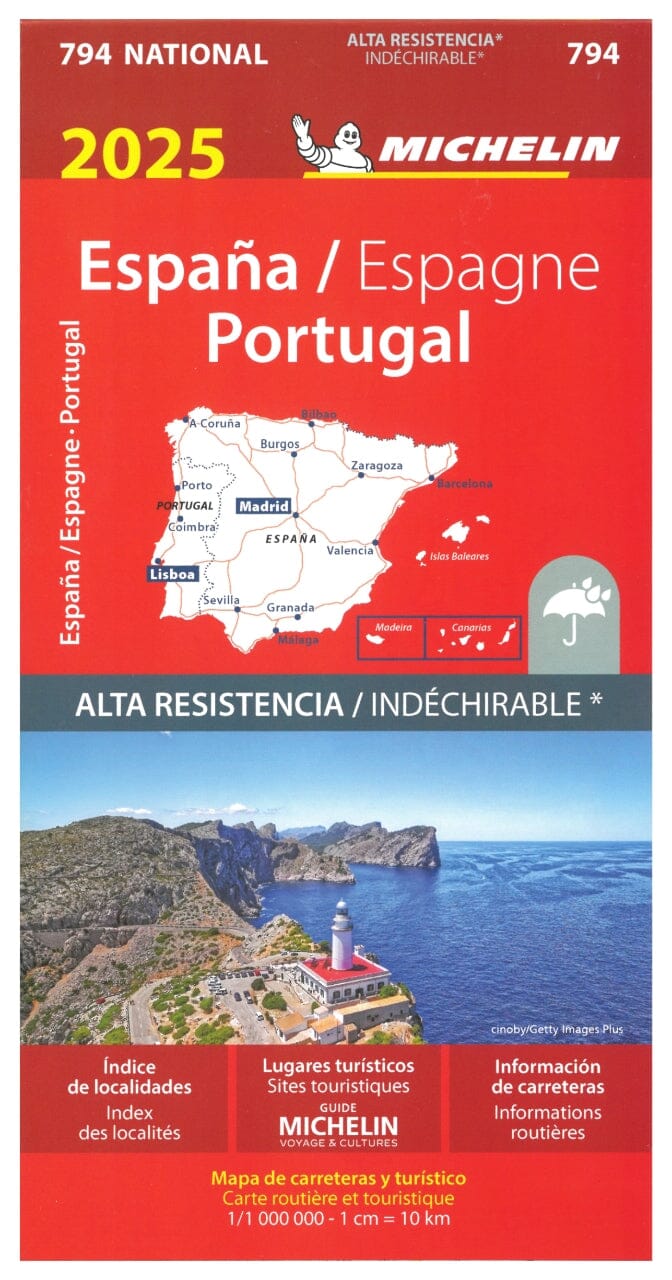 Carte routière n° 794 - Espagne & Portugal 2025 (indéchirable) | Michelin carte pliée Michelin 