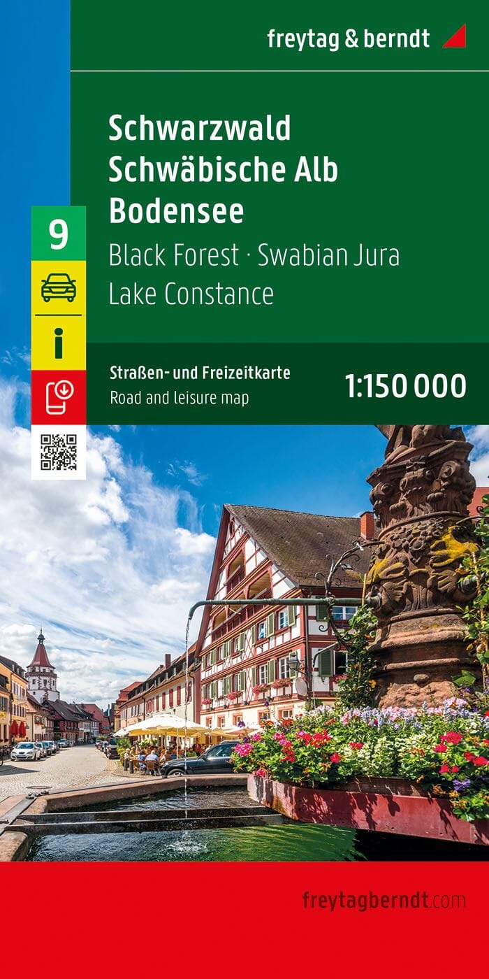 Carte routière n° 9 (Allemagne) - Forêt Noire, Schwäbische Alb, lac de Constance (Allemagne) | Freytag & Berndt - 1/150 000 carte pliée Freytag & Berndt 