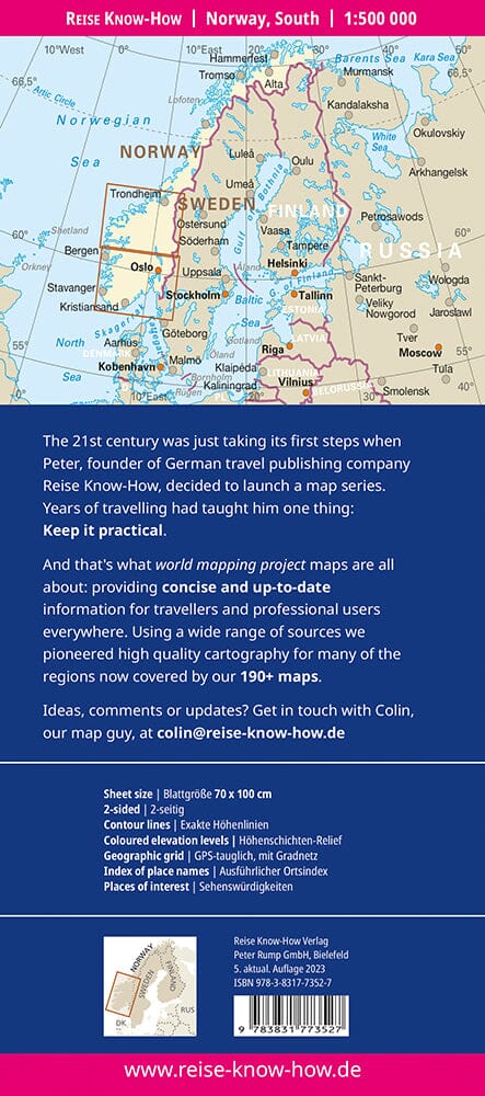 Carte routière - Norvège Sud | Reise Know How carte pliée Reise Know-How 