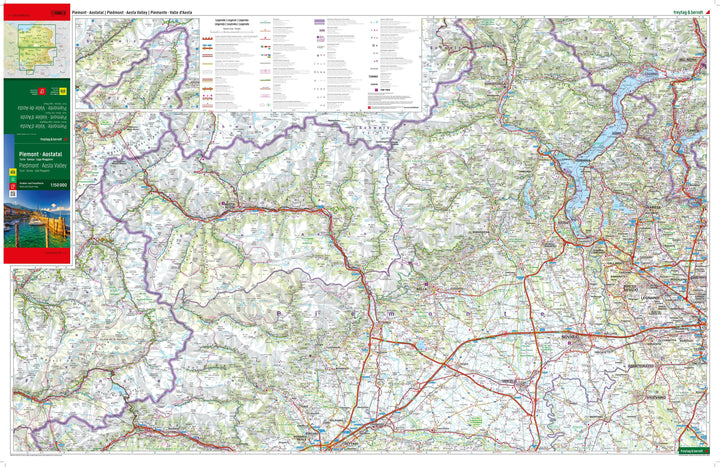 Carte routière - Piémont, région de Turin & Vallée d’Aoste (Italie) | Freytag & Berndt carte pliée Freytag & Berndt 