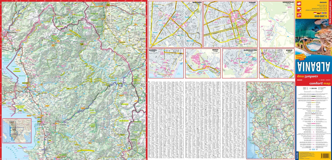 Carte routière plastifiée - Albanie | Express Map carte pliée Express Map 