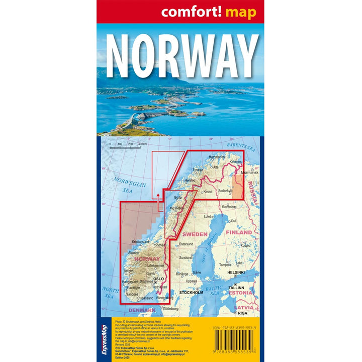 Carte routière plastifiée - Norvège | Express Map carte pliée Express Map 