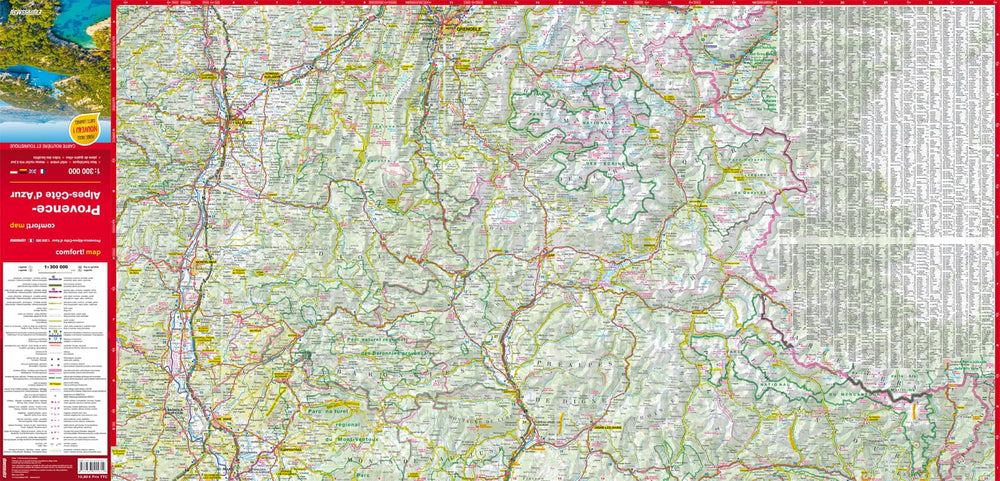 Carte routière plastifiée - Provence, Alpes, Côte d'Azur | Express Map carte pliée Express Map 