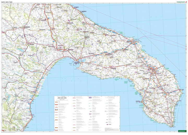 Carte routière - Pouilles (Bari, Brindisi, Italie) | Freytag & Berndt carte pliée Freytag & Berndt 