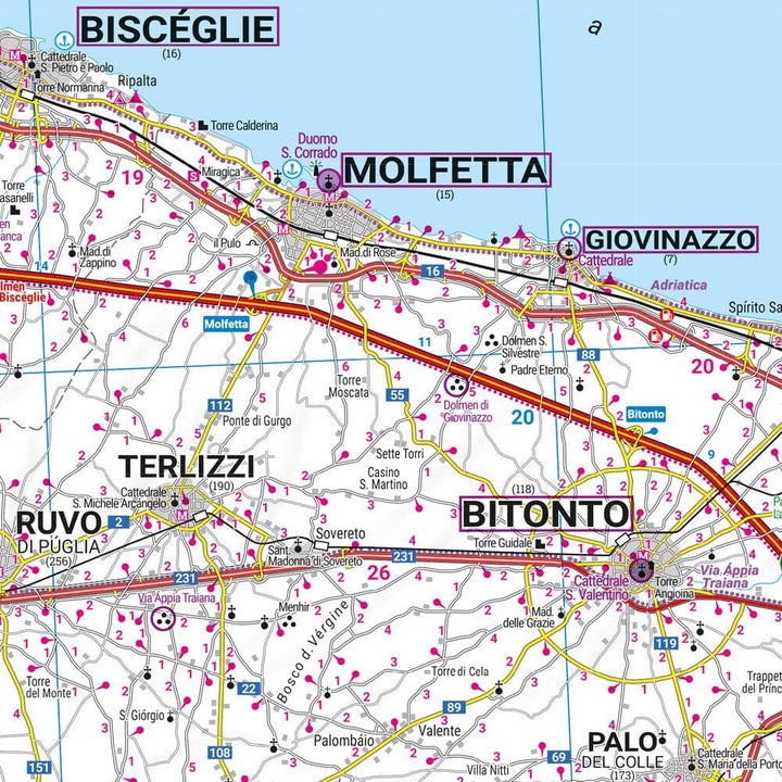 Carte routière - Pouilles (Bari, Brindisi, Italie) | Freytag & Berndt carte pliée Freytag & Berndt 