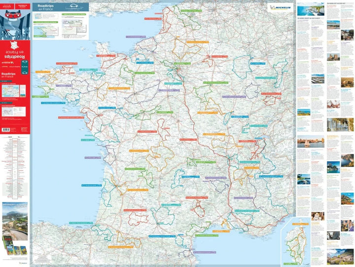 Carte routière - Roadtrips en France | Michelin carte pliée Michelin 