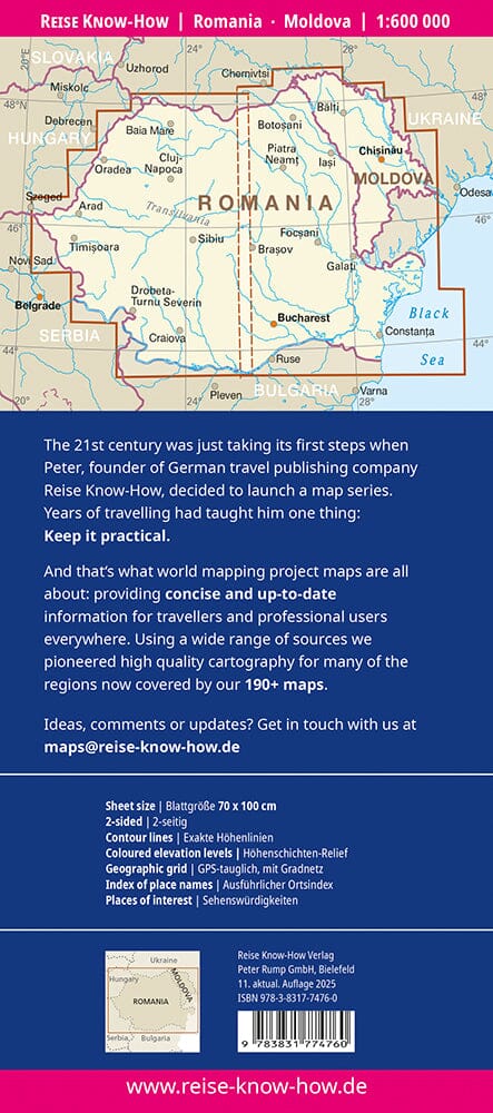 Carte routière - Roumanie & Moldavie | Reise Know How carte de voyage Reise Know-How 