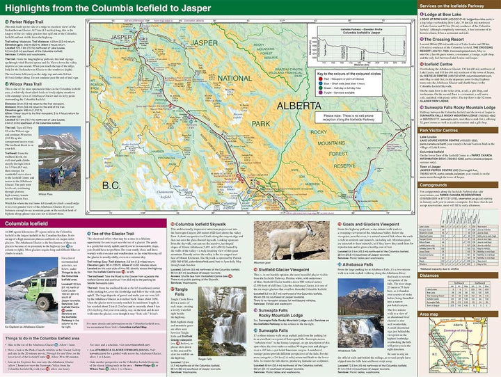 Carte routière - Route des Glaciers (PN Banff et Jasper, Alberta) | Gem Trek carte pliée Gem Trek Publishing 