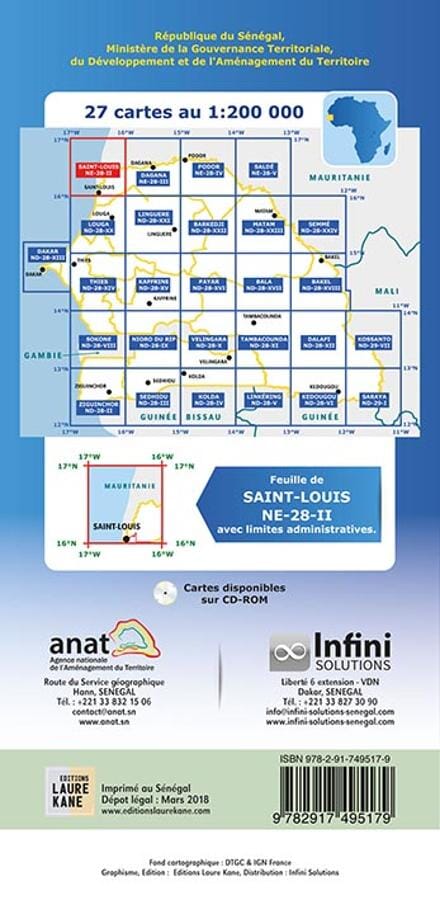 Carte routière - Saint-Louis | Laure Kane carte pliée Laure Kane 