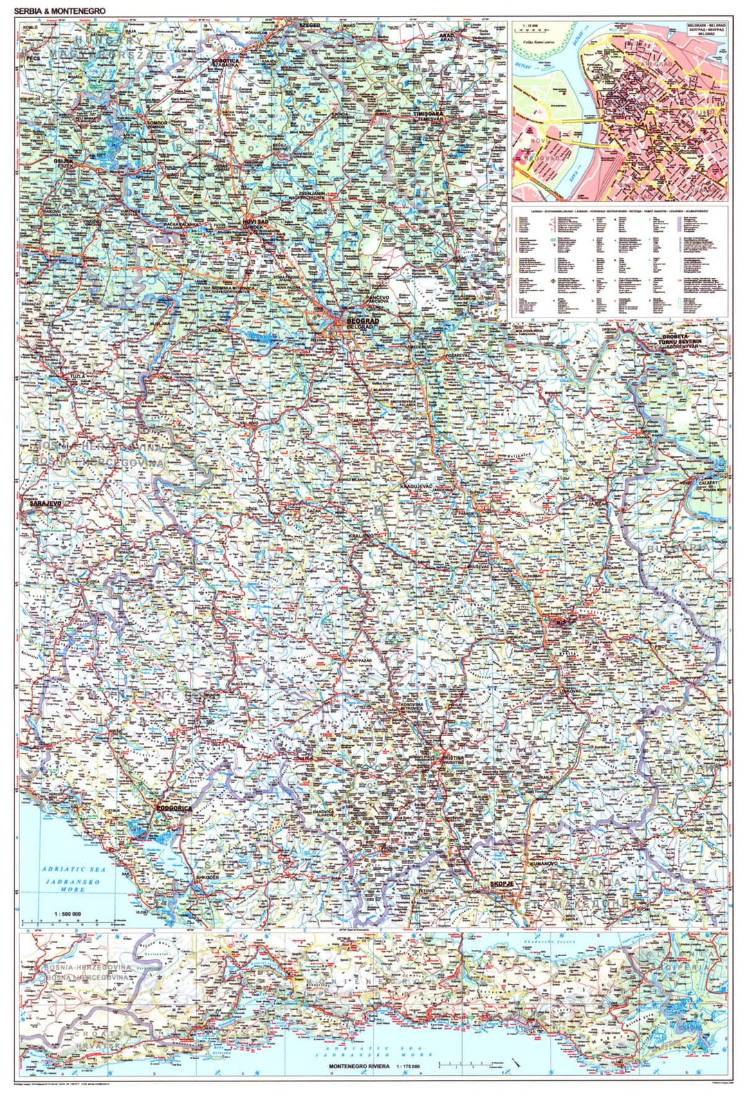 Carte routière - Serbie, Kosovo & Montenegro | Gizi Map carte pliée Gizi Map 