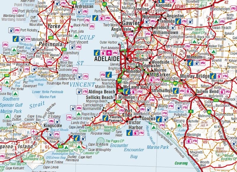 Carte routière - Sud de l'Australie | Hema Maps carte pliée Hema Maps 