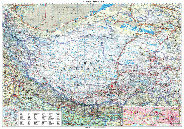 Carte routière - Tibet | Gizi Map carte pliée Gizi Map 