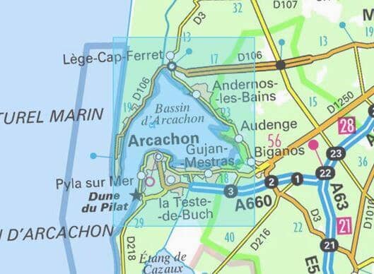 Carte IGN TOP 25 n° 1337 ET - Bassin d'Arcachon - La Compagnie des Cartes
