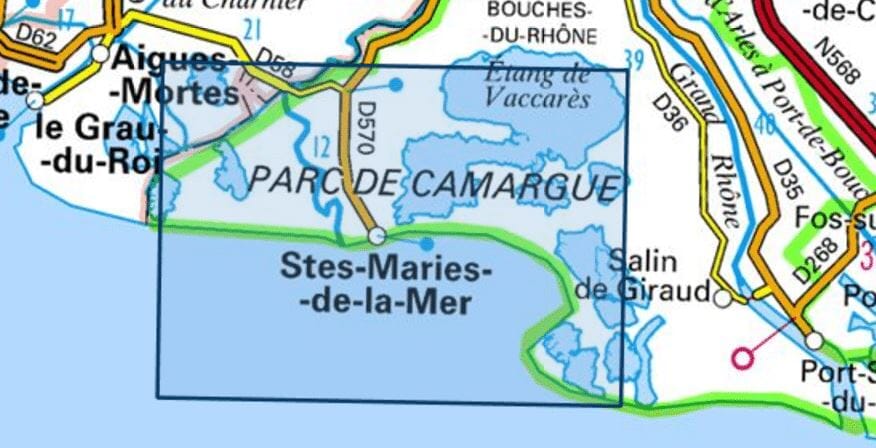 Carte TOP 25 n° 2944 OT - Saintes-Maries-de-la Mer & PNR de Camargue | IGN carte pliée IGN 