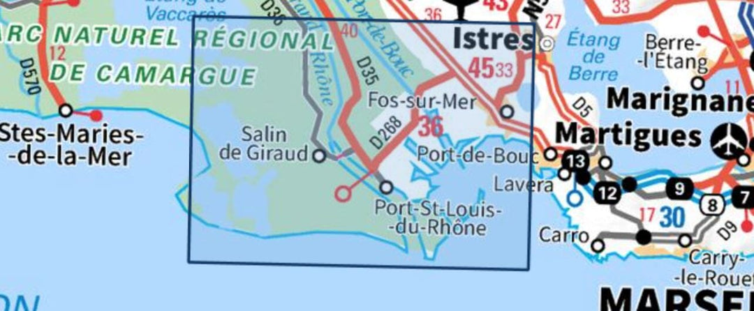 Carte TOP 25 n° 3044 OT - Port-St-Louis-du-Rhône, PNR de Camargue | IGN carte pliée IGN 