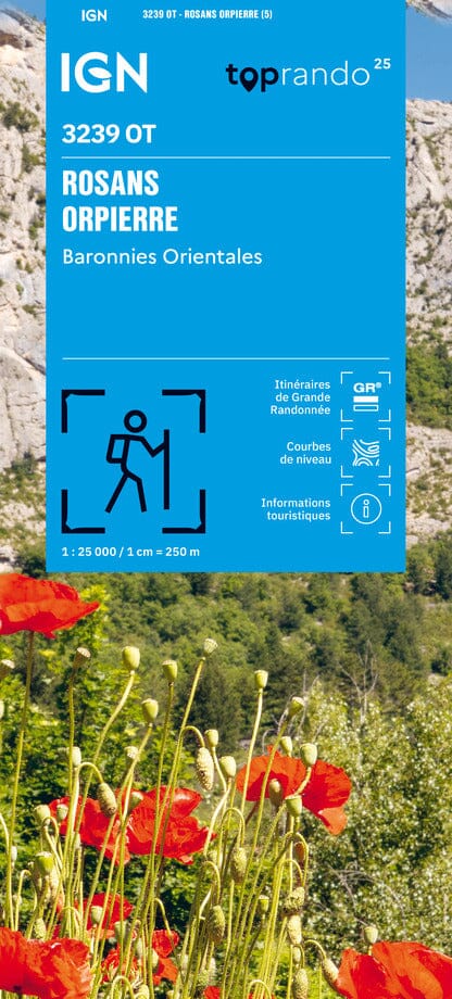 Carte TOP 25 n° 3239 OT - Rosans, Orpierre, Baronnies Orientales | IGN carte pliée IGN 