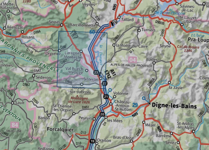 Carte TOP 25 n° 3339 OT - Sisteron, Laragne-Montéglin & Montagne de Chabre | IGN carte pliée IGN 