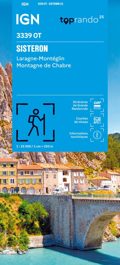 Carte TOP 25 n° 3339 OT - Sisteron, Laragne-Montéglin & Montagne de Chabre | IGN carte pliée IGN 