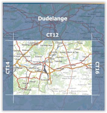 Carte topographique CT15 - Dudelange (Grand-Duché de Luxembourg) carte pliée Service topographique du Luxembourg 