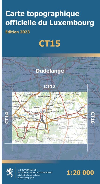 Carte topographique CT15 - Dudelange (Grand-Duché de Luxembourg) carte pliée Service topographique du Luxembourg 