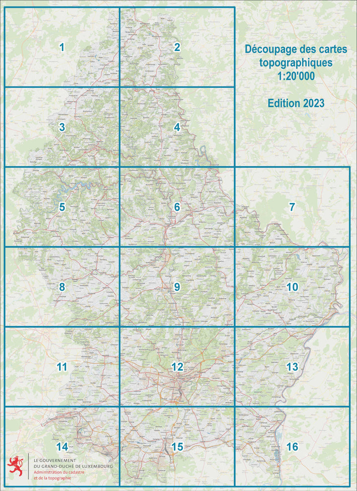 Carte topographique CT16 - Mondorf-Les-Bains (Grand-Duché de Luxembourg) carte pliée Service topographique du Luxembourg 