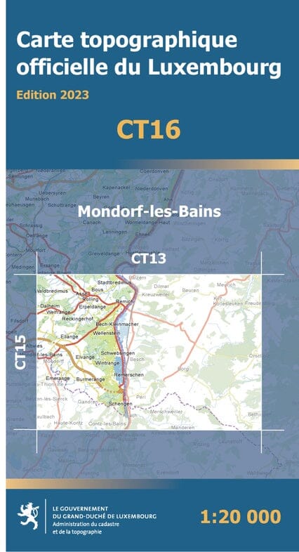 Carte topographique CT16 - Mondorf-Les-Bains (Grand-Duché de Luxembourg) carte pliée Service topographique du Luxembourg 