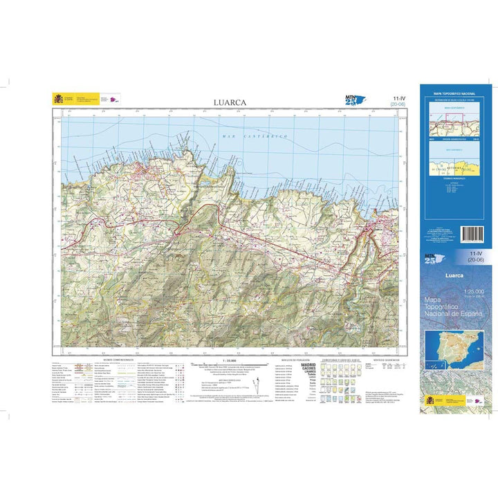 Carte topographique de l'Espagne n° 0011.4 - Luarca | CNIG - 1/25 000 carte pliée CNIG 