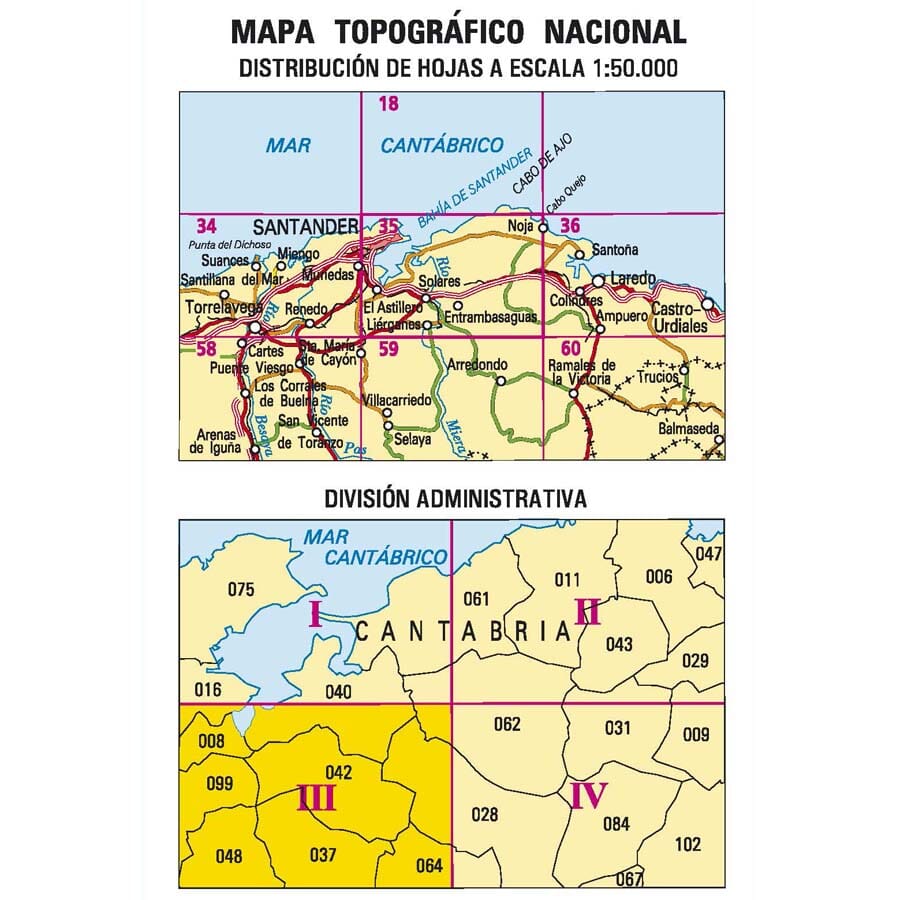 Carte topographique de l'Espagne n° 0035.3 - El Astillero | CNIG - 1/25 000 carte pliée CNIG 