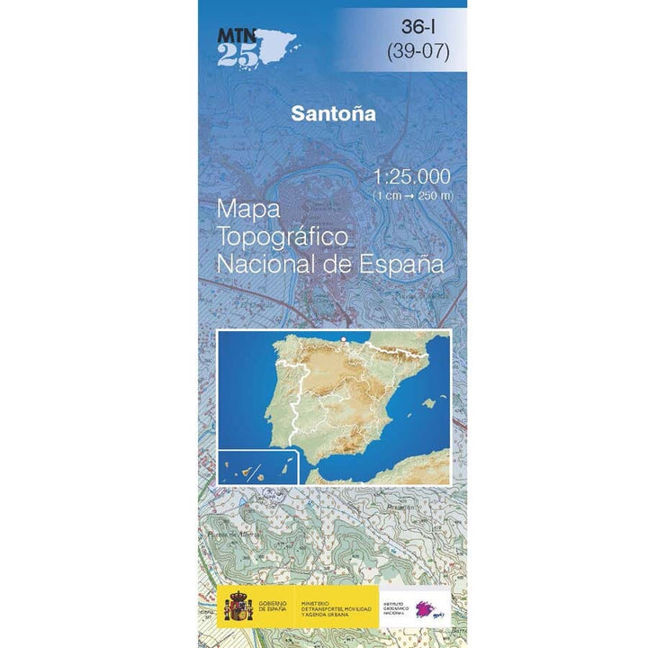 Carte topographique de l'Espagne n° 0036.1 - Santoña | CNIG - 1/25 000 carte pliée CNIG 