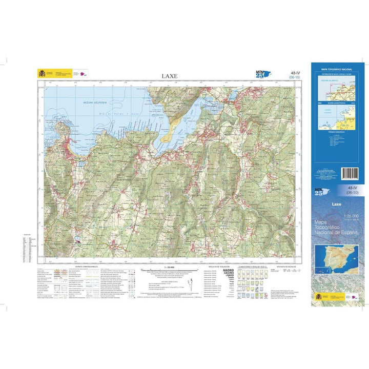 Carte topographique de l'Espagne n° 0043.4 - Laxe | CNIG - 1/25 000 carte pliée CNIG 