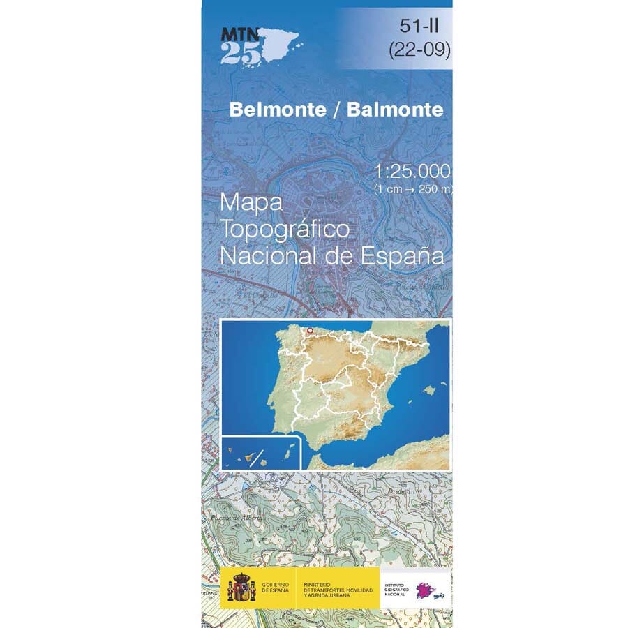 Carte topographique de l'Espagne n° 0051.2 - Belmonte / Balmonte 1/25 | CNIG - 1/25 000 carte pliée CNIG 