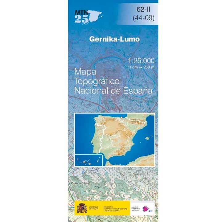 Carte topographique de l'Espagne n° 0062.2 - Gernika-Lumo | CNIG - 1/25 000 carte pliée CNIG 