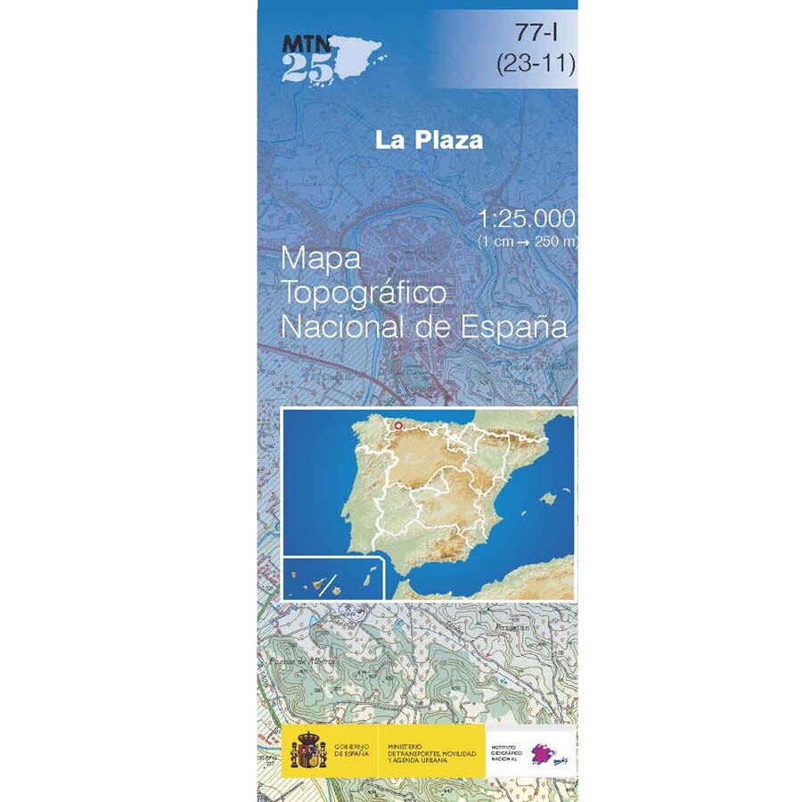 Carte topographique de l'Espagne n° 0077.1 - La Plaza | CNIG - 1/25 000 carte pliée CNIG 