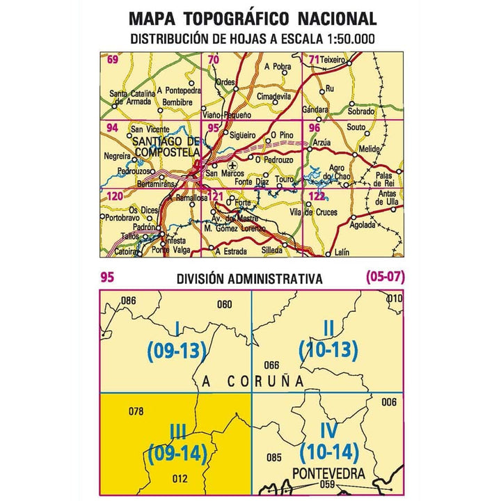 Carte topographique de l'Espagne n° 0095.3 - San Marcos | CNIG - 1/25 000 carte pliée CNIG 