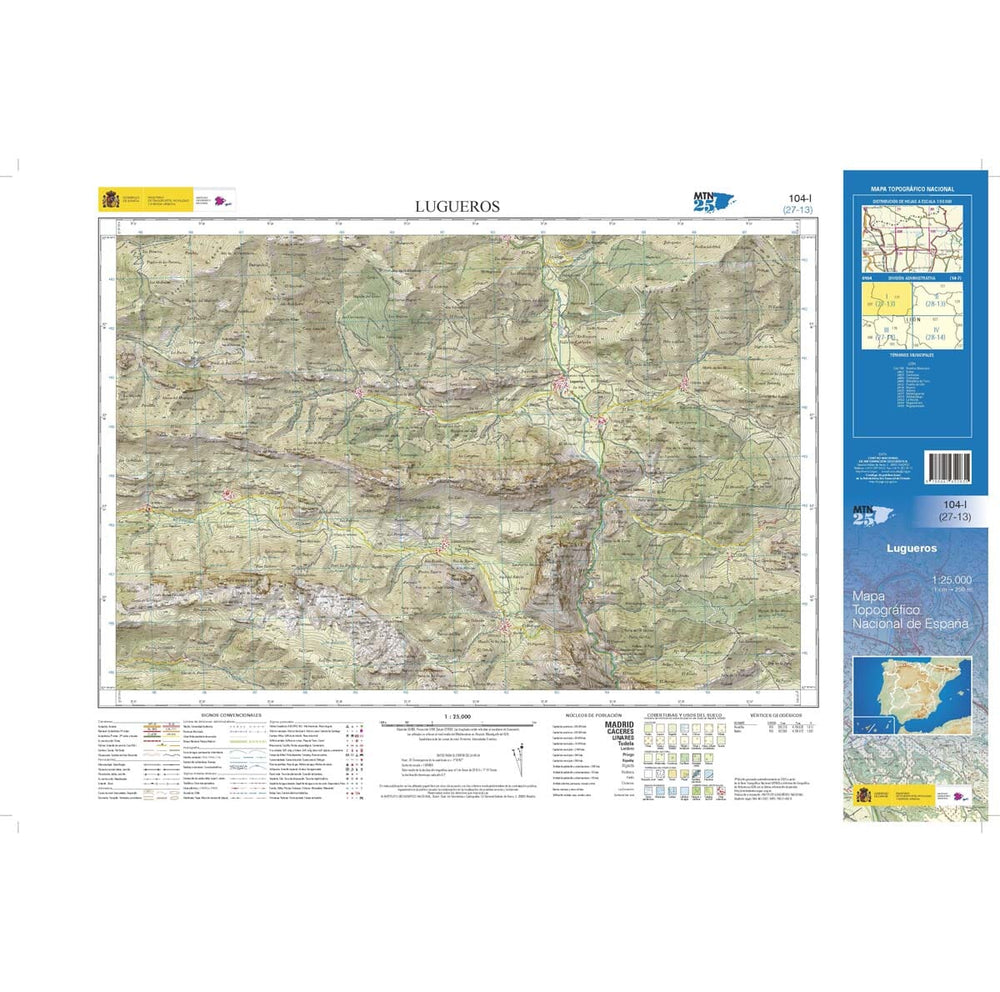 Carte topographique de l'Espagne n° 0104.1 - Lugueros | CNIG - 1/25 000 carte pliée CNIG 