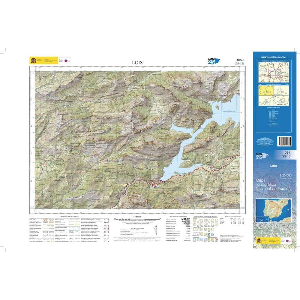 Carte topographique de l'Espagne n° 0105.1 - Lois | CNIG - 1/25 000 carte pliée CNIG 