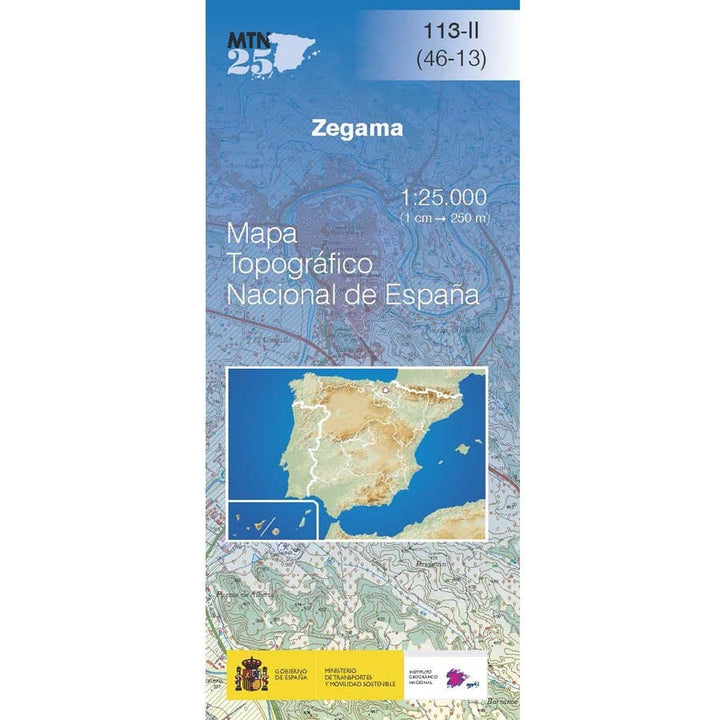 Carte topographique de l'Espagne n° 0113.2 - Zegama | CNIG - 1/25 000 carte pliée CNIG 