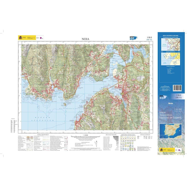 Carte topographique de l'Espagne n° 0119.2 - Noia | CNIG - 1/25 000 carte pliée CNIG 