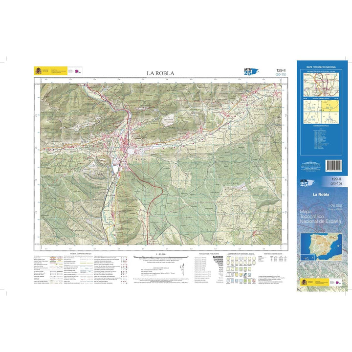 Carte topographique de l'Espagne n° 0129.2 - La Robla | CNIG - 1/25 000 carte pliée CNIG 