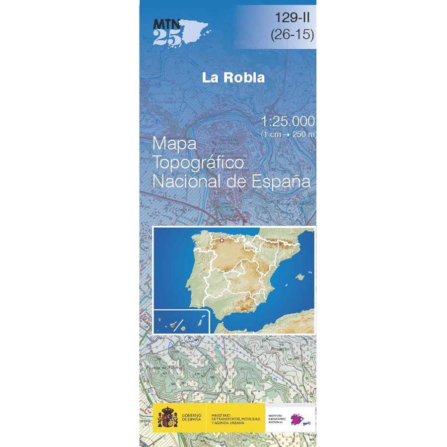 Carte topographique de l'Espagne n° 0129.2 - La Robla | CNIG - 1/25 000 carte pliée CNIG 