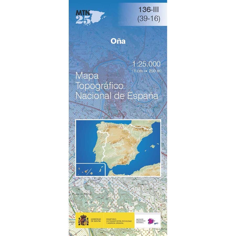 Carte topographique de l'Espagne n° 0136.3 - Oña | CNIG - 1/25 000 carte pliée CNIG 