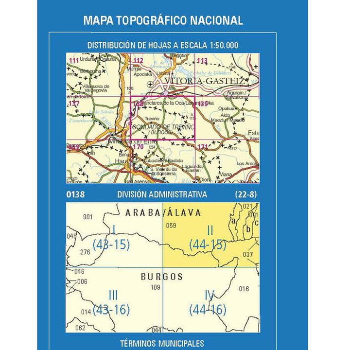 Carte topographique de l'Espagne n° 0138.2 - Aretxabaleta | CNIG - 1/25 000 carte pliée CNIG 