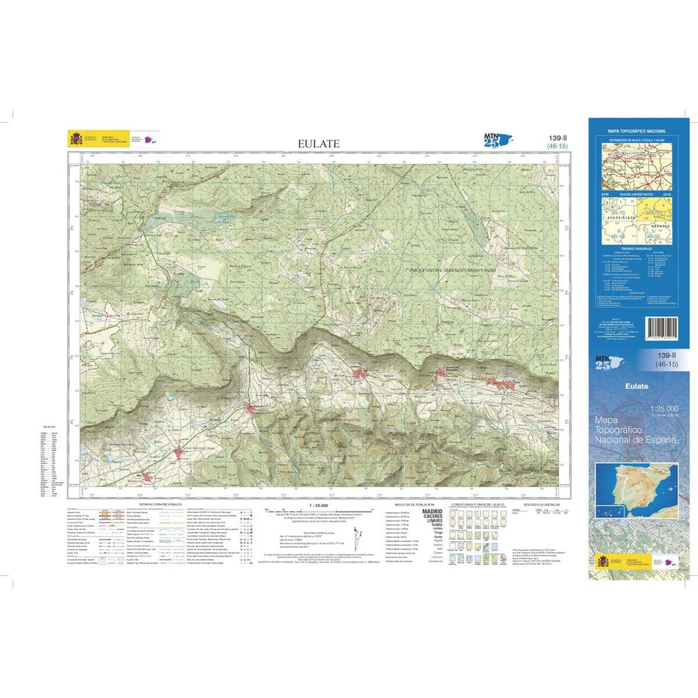 Carte topographique de l'Espagne n° 0139.2 - Eulate | CNIG - 1/25 000 carte pliée CNIG 